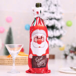 Sac de bouteille de vin de style no�l, avec motif imprim� p�re no�l / bonhomme de neige / �lan, couverture ...