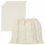 Sac cordon coton mousseline avec poignes coulissantes (lot de 10) - - sac legumes reutilisable en toile ...