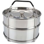 Sacs de cuisson vapeur empilables, sacs de cuisson vapeur double paroi en acier inoxydable, poign�es ...