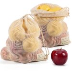 Sac a fruits et legumes r�utilisable - sacs reutilisables - sac filet - sachet legume reutilisable lin ...
