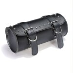 Sac  outils en simili cuir moto sacoche de selle sac de rangement pour baril de rouleau noir 31x13cm ...
