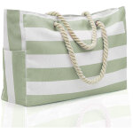 Sac de plage imperm�able � rayures avec fermeture �clair et poche anti - humidit�, grand sac de plage ...