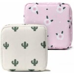 Fei yu - sac de rangement en coton 2 pices pour serviettes hyginiques (cactus)
