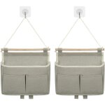 Sac de rangement mural, 2pcs sac à suspendre organisateur de poche (gris) Sac de rangement mural, 2pcs sac à suspendre organisateur de poche (gris)