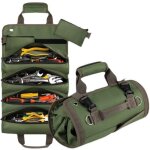 Sac de rangement pour outils, organiseur robuste enroulable avec pochettes amovibles, sac de rangement ...