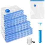Sac de rangement pour v�tements sous vide, peu encombrant, avec valve scell�e, �quip� d'une pompe � air ...