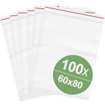 Sachet � fermeture pression sans bande d'inscription (l x h) 60 mm x 80 mm transparent poly�thyl�ne c478272 ...