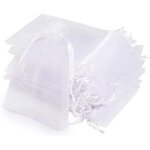 Sachets organza, 120 sachets pochettes transparent, 10x15cm cadeau en organza blanc avec ruban pour les ... Sachets organza, 120 sachets pochettes transparent, 10x15cm cadeau en organza blanc avec ruban pour les ...