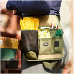 Sacoche � outils en cuir avec ceinture - compartiments, poche � clous, poche � couteau, porte marteau ...