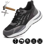 Safety shoes steel toe trainers for mens puncture proof lightweight work sneakers breathable construction ...