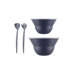 Bodum - lot de 2 saladiers 3l / 4. 9l avec couvercle + couverts bleu k2551 - 540 - 143s - 1