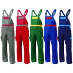 Salopette da lavoro siggi danubio 11sa0002 - m - gris / rouge - gris / rouge