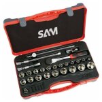 Sam outillage - coffret 27 outils ? 1 / 2? 75?sh27a ? douilles 8 � 32 mm, coffret bi?mati�re