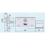 Serrure blinde de rideau mtallique  cylindre rond 190x80mm acier zingu - viro - vir4201
