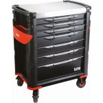 Sam outillage - servante grand volume 7 tiroirs noire plateau inox - 417hk