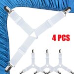 Sangles pour draps de lit 4 pi�ces attache drap housse triangle attache matelas �lastique tendeur de ...