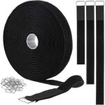 Sangle de fixation r�glable avec 50 boucles m�talliques pour l'organisation ou le rangement, r�utilisable ...