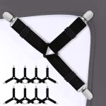 Sangles de support de drap de lit, 8 pcs attaches de drap de lit clips d'angle de matelas  bretelles ...