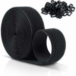 Sangles velcro 5 m x 25 mm, serre - c�bles r�glables avec 20 anneaux en plastique, serre - c�bles en ...