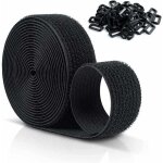 Sangles velcro r�utilisables 10 x 25 mm serre - c�bles r�glables avec 50 boucles en plastique serre - ...