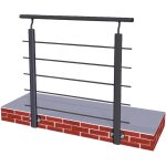 Saniland kit garde - corps en aluminium prt  poser - 1m avec 5 traverses, fixation latrale intrieure ...