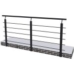 Saniland kit garde - corps balustrade en aluminium prt  poser - 2m avec 5 barreaux, fixation latrale ...