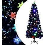 Sapin de noël et flocons de neige led noir 210 cm fibre optique vidaxl Sapin de noël et flocons de neige led noir 210 cm fibre optique vidaxl
