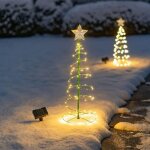 Sapin de nol solaire  led en mtal, guirlandes lumineuses pour sapin de nol intrieur extrieur, guirlandes ...