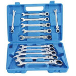 Jeu de 12 cles mixtes a cliquet articulees de 8 � 22 mm