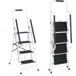 Scabeau en acier de 4 marches tabouret marche pied pliant echelle escabeau professionnel avec pieds anti ...
