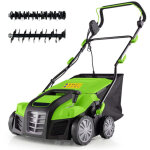 Scarificateur �lectrique de 41 cm et amp a�rateur de pelouse scarificateur 15a 2 en 1 avec r�glage de ...