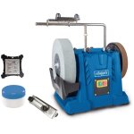 Scheppach - aff�teuse � eau tiger7000s - moteur � induction 200w - pierre � aiguiser en corindon sup�rieur ...