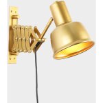 Barcelona led ? applique murale industrielle vintage avec bras ciseaux ? aluminium dor� ? abat - jour ...