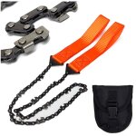 Aougo - scie  bois, 11 dents en acier pocket chainsaw, scie a chaine portative, trononneuse de survie ...
