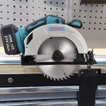 Scie circulaire 18v / 20v portative sans fil  150mm, 1 lame de scie  ruban, profondeur de coupe et ...