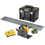 Scie circulaire plongeante dewalt flexvolt 54 v 2 x 6, 0 ah rail de 1, 5 m dcs520t2r