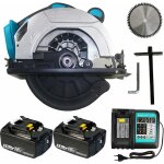 Scie circulaire sans fil avec moteur brushless 7 pouces avec batterie 2 x 5500 ah et chargeur rapide, ...