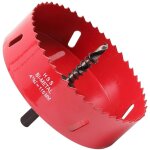 Scie cloche - 115 mm - acier rapide hss m42 bi - m�tal - scie - cloche avec tige hexagonale et foret ...