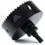 Scie cloche 120 mm, acier rapide hss m42, foret perforé bi - métal, fraise perforée avec tige hexagonale ... Scie cloche 120 mm, acier rapide hss m42, foret perforé bi - métal, fraise perforée avec tige hexagonale ...