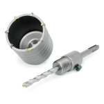 Scie cloche beton, marbre, brique, pierre, maonnerie - scie trpan carbure avec adaptateur et foret ...