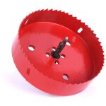 Scie cloche bi - métal ø 150 mm , acier rapide hss m42, avec tige hexagonale et foret pour aluminium, ... Scie cloche bi - métal ø 150 mm , acier rapide hss m42, avec tige hexagonale et foret pour aluminium, ...