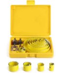 Scie cloche coffret, scies cloches trepan �19127mm kit complet dans un �crin avec des mandrins et des ...