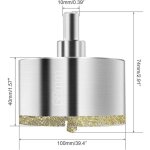 Scie cloche diamant 68 mm, foret diamant avec foret guidage central, scie cloche carrelage avec rev�tement ...