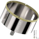 Scie cloche diamant 85 mm avec foret guidage de centrage, foret trépan diamant pour verre, carrelage, ... Scie cloche diamant 85 mm avec foret guidage de centrage, foret trépan diamant pour verre, carrelage, ...