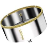 Scie cloche diamant�e 100 mm avec foret guidage de centrage, scie cloche carrelage avec rev�tement diamant, ...