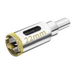 Scie cloche diamant�e 22 mm avec foret guidage de centrage, scie cloche carrelage avec rev�tement diamant, ...