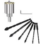 Scie cloche diamant�e 35 mm avec foret guidage de centrage, scie cloche carrelage avec rev�tement diamant, ...