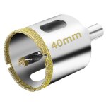 Scie cloche diamant�e 40 mm avec foret guidage de centrage, scie cloche carrelage avec rev�tement diamant, ...
