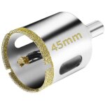 Scie cloche diamante 45 mm avec foret guidage de centrage, scie cloche carrelage avec revtement diamant, ...