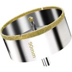 Scie cloche diamant�e 90 mm avec foret guidage de centrage, scie cloche carrelage avec rev�tement diamant, ...